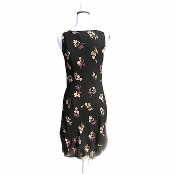 Jones New York Black Floral Dress Size 6 - Picture 4 of 8